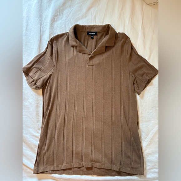 Express Men's Tan Polo Shirt - Picture 1 of 6